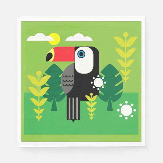 トゥカン熱帯鳥 スタンダードランチョンナプキン (正面)