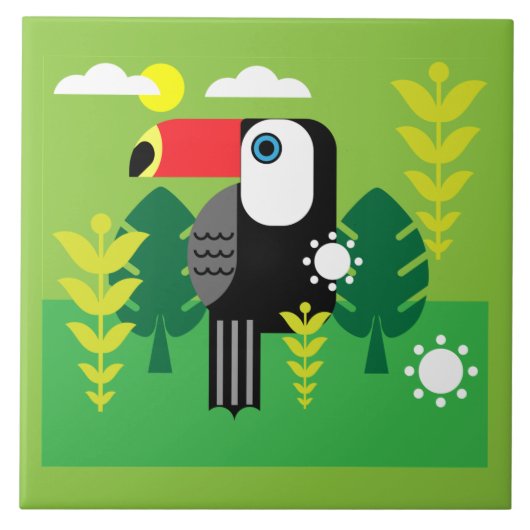 トゥカン熱帯鳥 タイル (正面)