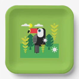 トゥカン熱帯鳥 ペーパープレート