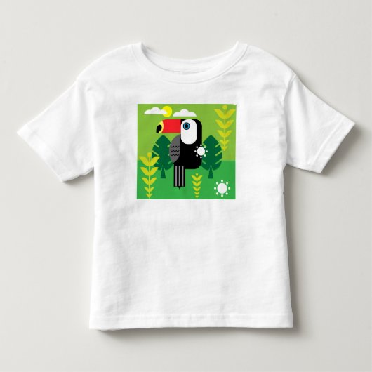 トゥカン 熱帯鳥 トドラーTシャツ (正面)
