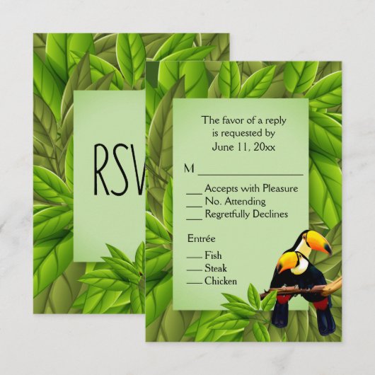 トゥカン RSVP 料理選択 招待状 (正面/裏面)