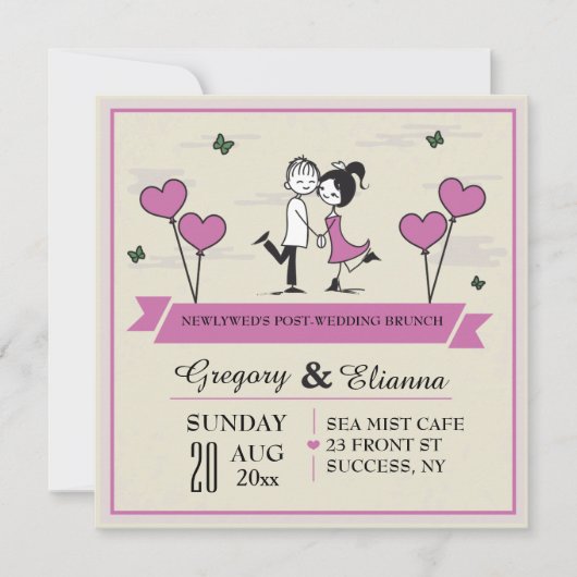 トゥガーポストズ結婚ブランチ招待状 招待状 (正面)