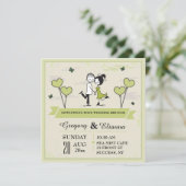 トゥガー（グリーン）ポストズブ結婚ランチ招待状 招待状 (スタンド正面)