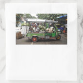 トゥクトゥクバンコクタイランドブリムにフル 長方形シール (バッグ)