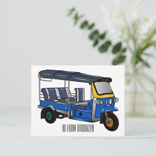 トゥクトゥク漫画イラストレーション ポストカード (スタンド正面)