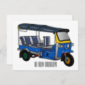 トゥクトゥク漫画イラストレーション ポストカード (正面/裏面)