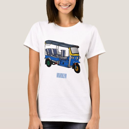 トゥクトゥク漫画イラストレーション Tシャツ (正面)