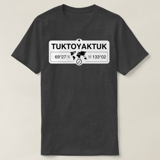 トゥクトヤクトゥク北西部テリトリー座標GPS Tシャツ (デザイン正面)