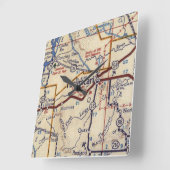 トゥクンカーリニューメキシコヴィンテージの地図 スクエア壁時計 (傾斜)