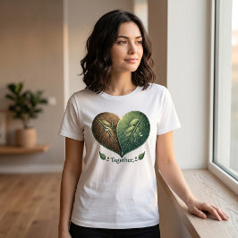 トゥゲザーリーフハートロマンティックウィメンズTシャツ トライブレンドＴシャツ