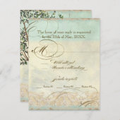 トゥスカン オリーブ ツリー n スワール - 結婚式出欠確認返信 出欠カード (正面/裏面)