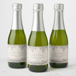トゥスカーナのワイン畑での結婚式を祝おう Drawn Vineyard Winery Let's T スパークリングワインラベル
