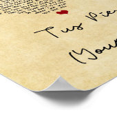 トゥスパイズあなたの足ヴィンテージハートソングリリックプリント ポスター (角)