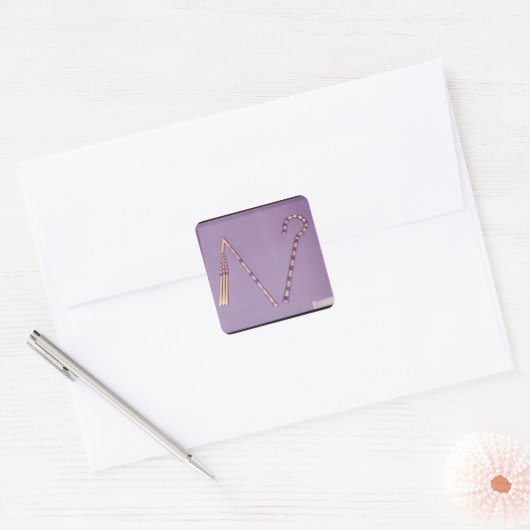 トゥタンカームンの墓からクロックとフレア スクエアシール (封筒)