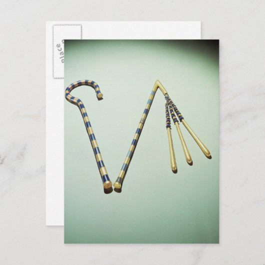 トゥタンカームンの墓からクロックとフレア ポストカード (正面/裏面)