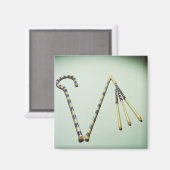 トゥタンカームンの墓からクロックとフレア マグネット (正面/裏面)