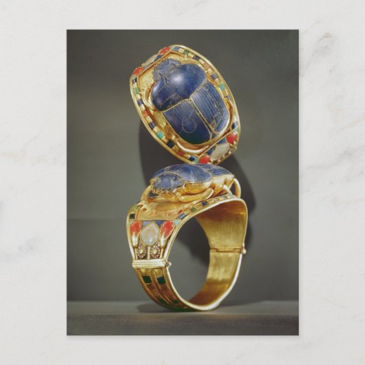 トゥタンカームンの墓からスカラブレスレット ポストカード (正面)
