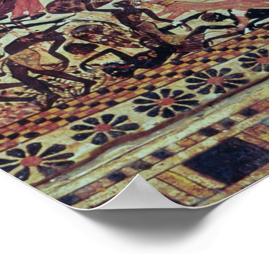 トゥタンカームンはアフリカ人を攻撃する戦車に乗った ポスター (角)