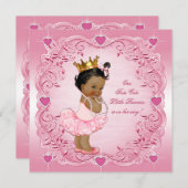 トゥチュカワイエスニックプリンセスラブハートベビーシャワー 招待状 (正面/裏面)