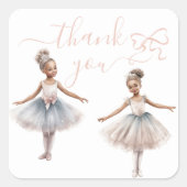 トゥチュカワイバレリエレガントナ誕生日ありがとう スクエアシール (正面)