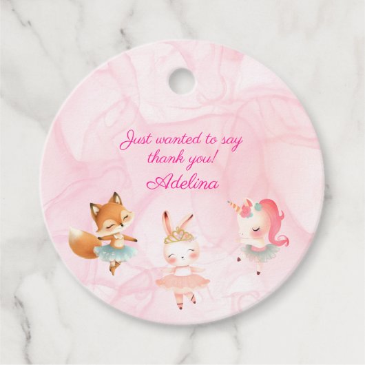 トゥチュキュートバレリーナバレエ動物誕生日パーティー フェイバータグ (正面)