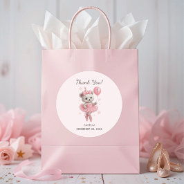 トゥチュキュートバレリーナベア1st誕生日ありがとう ラウンドシール