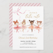 トゥチュキュートバースデーバレリーナ招待状 招待状 (正面/裏面)
