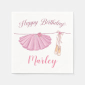 トゥチュバレリナダンスエイジ誕生日 スタンダードカクテルナプキン (正面)