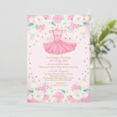 トゥチュバレリナドレスグリッターベビーシャワー 招待状 (スタンド正面)