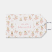 トゥチュバレリーナラビットバニーベビーシャワーありがとう ギフトタグ (正面(横))