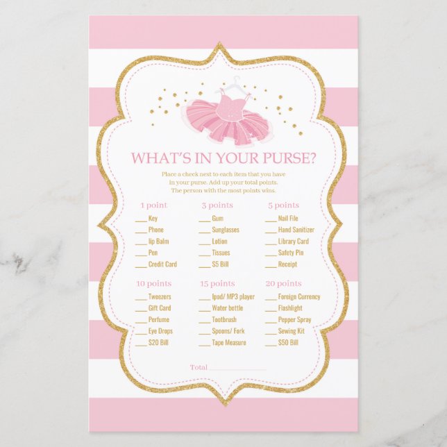 トゥチュバレリーナ何があなたの財布のベビーゲームに (正面)