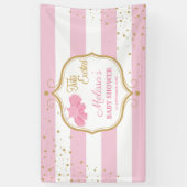 トゥチュバレーリナピンクと金ゴールドグリッターベビーシャワー 横断幕 (縦)
