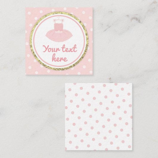 トゥチュベビーシャワーメッセージカード スクエア名刺 (正面/裏面)