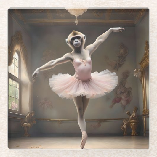 「トゥチュリフィック！ギボンの優雅なピルエット» ガラスコースター (正面)