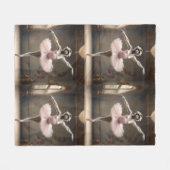 「トゥチュリフィック！ギボンの優雅なピルエット» フリースブランケット (正面(横))