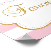 トゥチュ赤ちゃんシャワーピンクの金ゴールドグリッターはサインを好む ポスター (角)