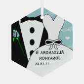 トゥックス&ガウン結婚ズ初めてのクリスマスオーナメント ガラスオーナメント (裏面)