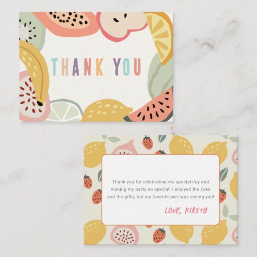 トゥッティカラフルフルーツフルーツ2nd誕生日ありがとう ノートカード (正面/裏面)