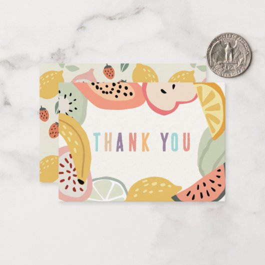 トゥッティカラフルフルーツフルーツ2nd誕生日ありがとう ノートカード (正面/裏面インサイチュ)
