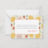 トゥッティカラフルフルーツフルーツ2nd誕生日ありがとう ノートカード (裏面)