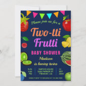 トゥッティカラフルフルーティツインズベビーシャワー招待状 招待状 (正面)