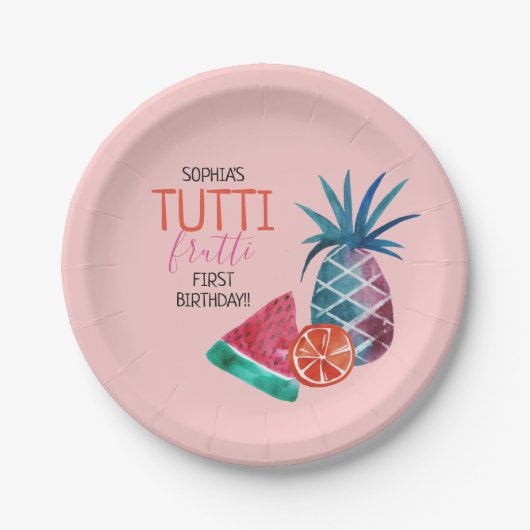 トゥッティフルッティチャイルドズバースデーパーティー ペーパープレート (正面)