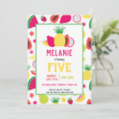 トゥッティフルッティトロピカルフルーツガールズバースデー 招待状 (スタンド正面)