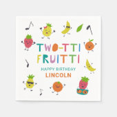トゥッティフルッティ誕生日カスタムかわいいフルーツ スタンダードカクテルナプキン (正面)