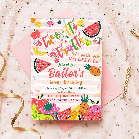 トゥッティフルッティ |フルーツパーティー誕生日招待状 招待状