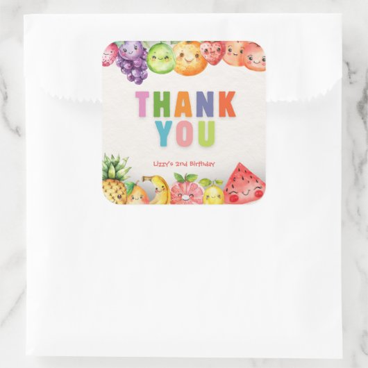 トゥッティフルーツフルーツテーマサンキュー スクエアシール (バッグ)