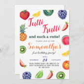 トゥッティフルーツフルーツ誕生日招待状 招待状 (正面/裏面)