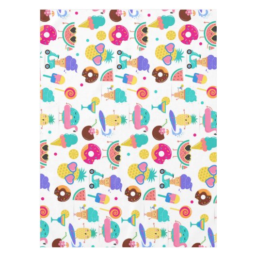 トゥッティフルーティサマーフルーツアイスクリームトリートパーティー テーブルクロス (正面)