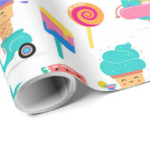 トゥッティフルーティサマーフルーツアイスクリームトリートパーティー ラッピングペーパー (ロールコーナー)