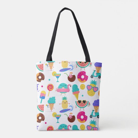 トゥッティフルーティサマーフルーツアイスクリームトリート トートバッグ (裏面)